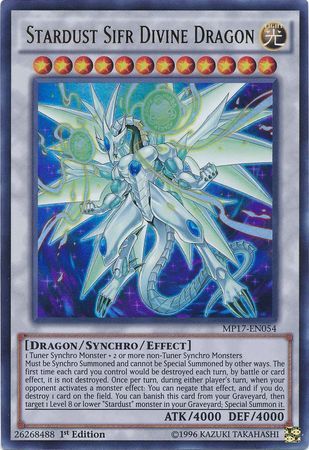 [ US ] Stardust Sifr Divine Dragon - MP17-EN054 - Ultra Rare - 1st Edition