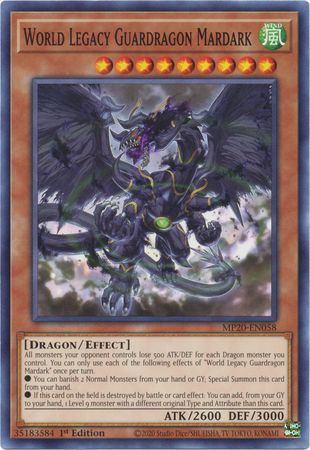 [ US ] World Legacy Guardragon Mardark - MP20-EN058 - Common 1st Edition