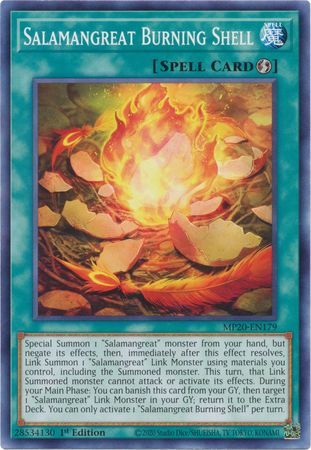 [ US ] Salamangreat Burning Shell - MP20-EN179 - Common 1st Edition