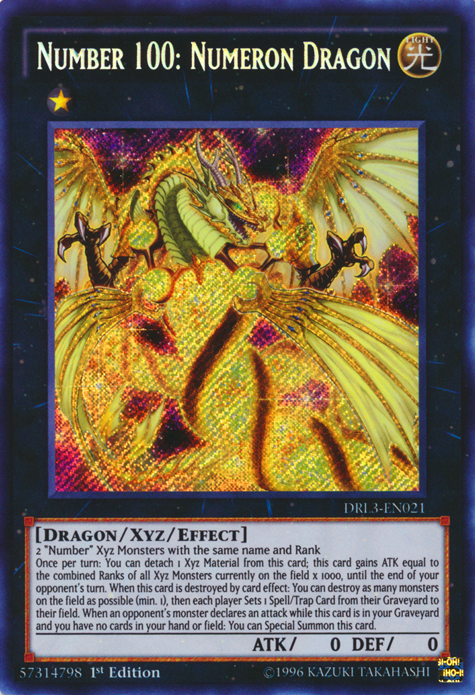 [ US ] Number 100: Numeron Dragon - DRL3-EN021 - Secret Rare 1st Edition