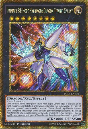 [ UK ] Number 38: Hope Harbinger Dragon Titanic Galaxy - PGL3-EN008 - Gold Secret Rare 1st Edition