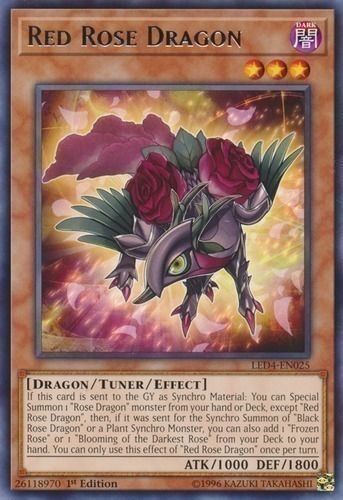 [ UK ] Red Rose Dragon - LED4-EN025 - Rare 1st Edition