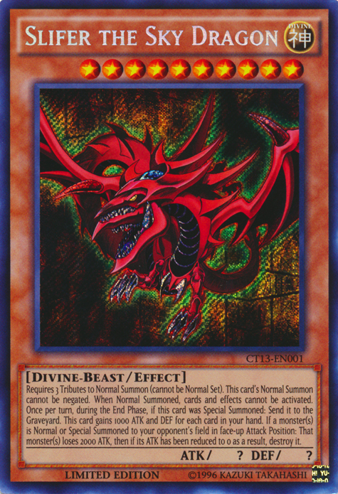 [ US ] Slifer the Sky Dragon - CT13-EN001 - Secret Rare Limited Edition