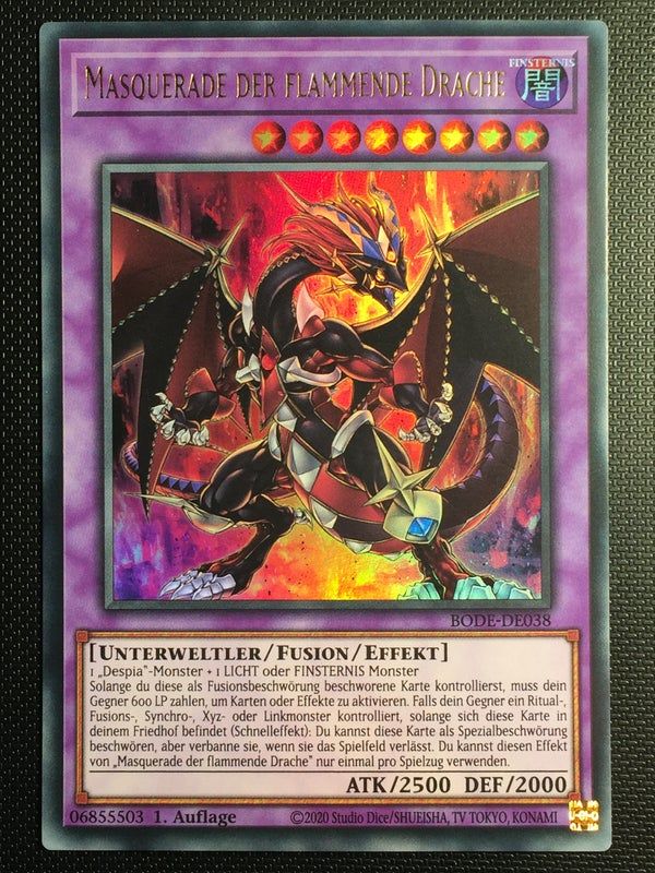 [ DE ] Masquerade the Blazing Dragon BODEDE038 Ultra Rare 1st Edi Cá Voi Yugioh Shop