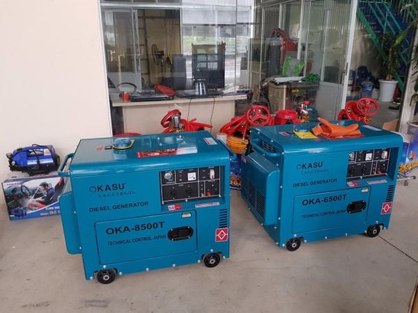 Máy phát điện OKASU OKA-6500T (5kva, vỏ chống ồn, chạy dầu, đề nổ)