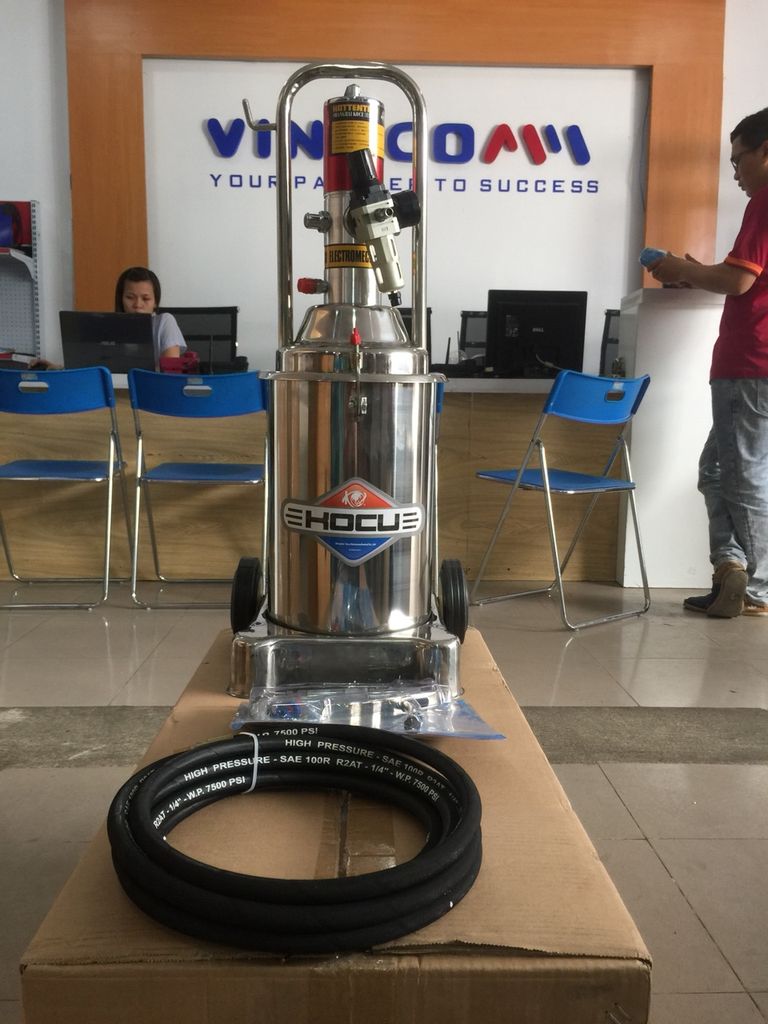 Máy bơm mỡ khí nén Kocu US-8 Inox (12L)