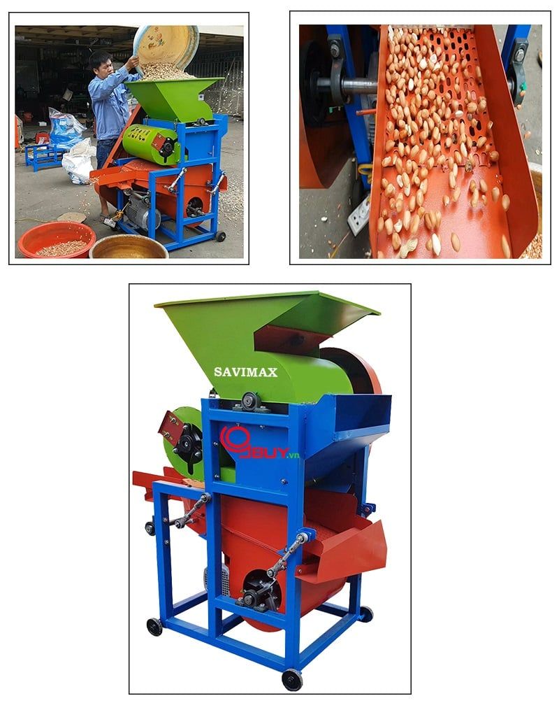 Máy bóc vỏ lạc 2 quạt gió BVL - 2 QG