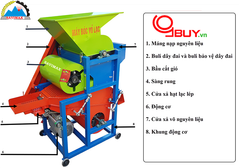 Máy bóc vỏ lạc 2 quạt gió BVL - 2 QG