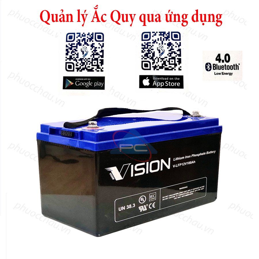 Ắc Quy Lithium VISION V-LFP12100 12V-100AH