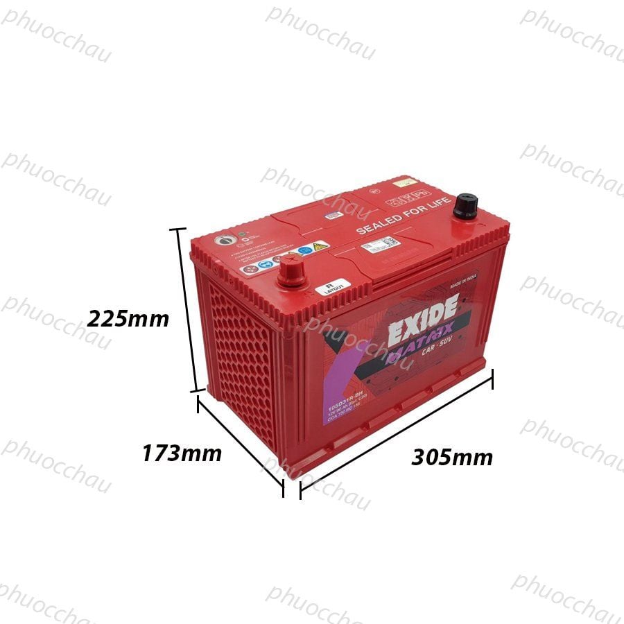 Bình Ắc Quy EXIDE 105D31L/R 12V-90Ah