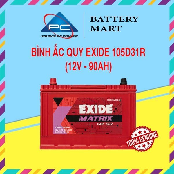Bình Ắc Quy EXIDE 105D31L/R 12V-90Ah