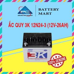 Bình Ắc Quy Dùng Cho Máy Bơm Chữa Cháy 12V-26Ah, Ắc Quy 3K 12N24-3