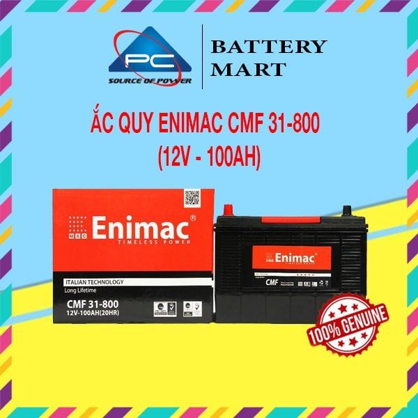 Ắc quy Enimac CMF 31-800 12V-100AH kèm vỏ hộp đỏ và tem chính hãng 100%