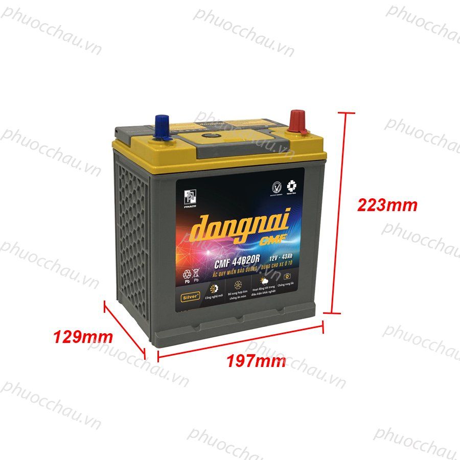 Ắc Quy Dong Nai CMF 44B20R (12V-43AH)