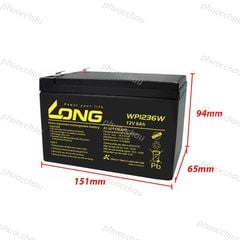 Bình ắc quy khô long 12v-9ah wp1236w dùng cho ups, lưu điện cửa cuốn, lưu điện máy tính, loa kéo