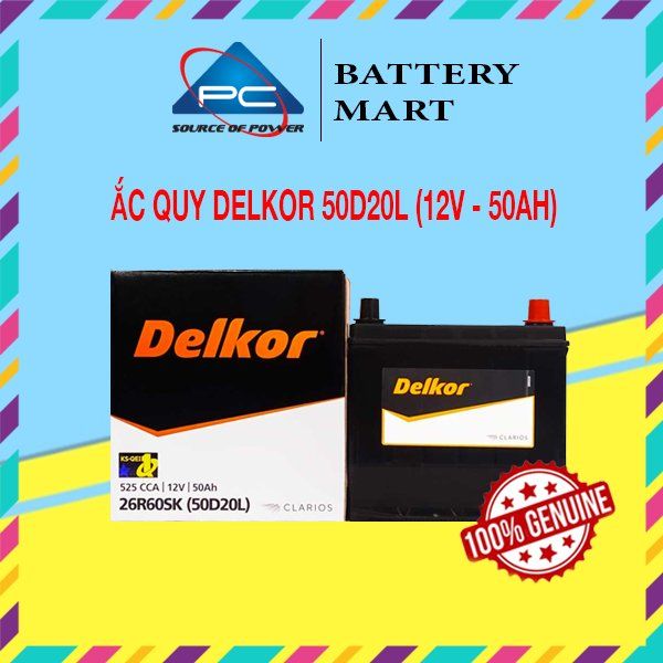 Ắc Quy Delkor  50D20L/R (12V - 50Ah)