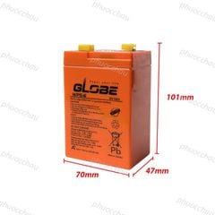 Ắc quy khô GLOBE WP5-6 6V-5AH Bình ắc quy khô 6v cho xe điện trẻ em ,đèn khẩn cấp,quạt sạc