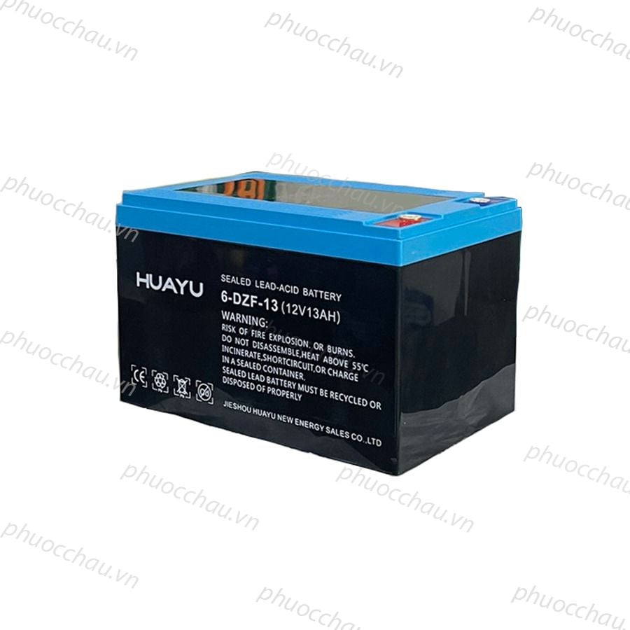 Ắc Quy HUAYU 6-DZF-13 12V-13AH, acquy dùng cho Xe Điện, Loa Kéo, Năng Lượng Mặt Trời