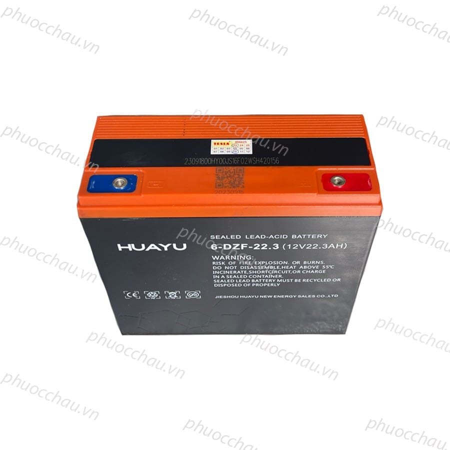 Ắc Quy HUAYU 6-DZF-22.3 12V-22.3AH, acquy dùng cho Xe Máy Điện, Loa Kéo, Năng Lượng Mặt Trời