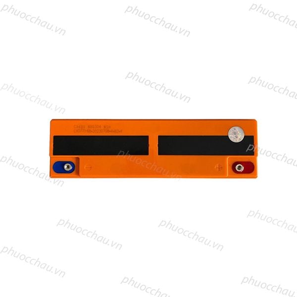 Ắc quy Yamato 6-EVF-38 12V-38AH nhìn từ trên xuống, nắp cam hai cọc âm dương và tem niêm phong