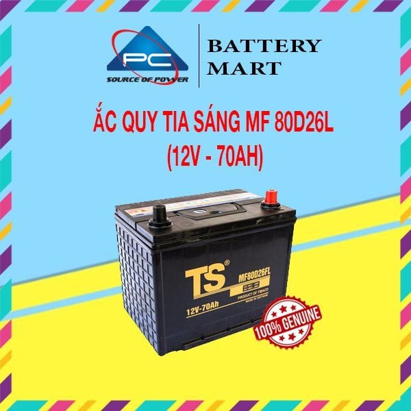 Ắc Quy Tia Sáng MF80D26 L/R 12V-70Ah