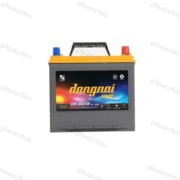 Bình ắc quy Đồng Nai CMF 85D23R 12V 65Ah nhìn chính diện mặt trước