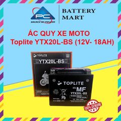 Ắc quy xe moto Toplite YTX20L-BS 12V - 18AH, dùng cho Harley Davidson, Triumph, Honda....