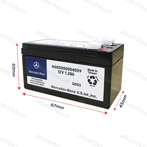 Ắc quy phụ xe Mercedes 000000004039 12V1.2AH