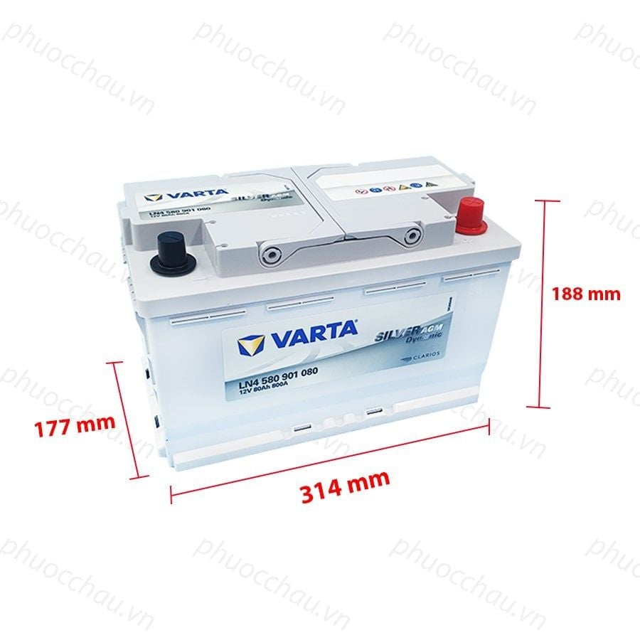 Ắc Quy VARTA AGM 80 LN4 (12V80Ah) 580901080
