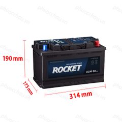 Ắc Quy ROCKET AGM 80 L4 (12V-80Ah)