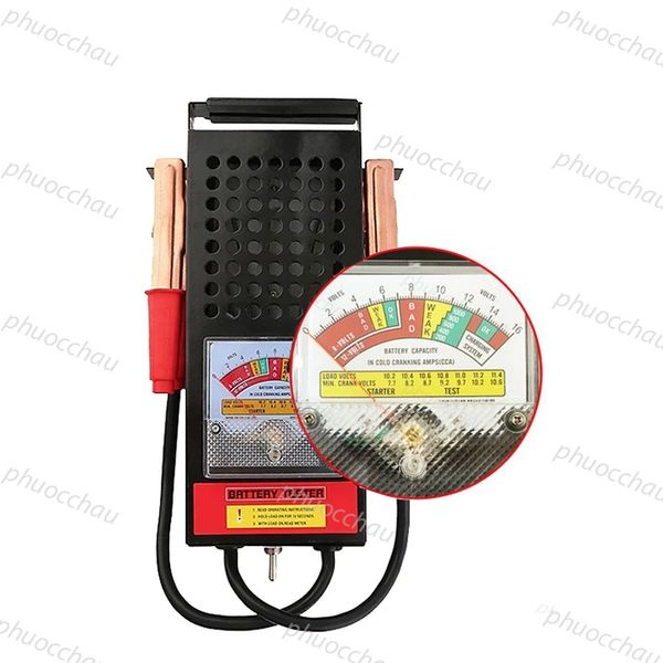 Ắc quy BLT125 cận cảnh đồng hồ đo dòng xả 200Ah, thang đo Volt và Cold Cranking Amps