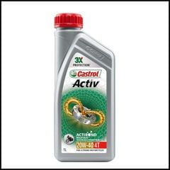 DẦU NHỚT XE SỐ CASTROL ACTIV - 20W40 1000ML(1L) Nhớt Castrol Activ 4T CHÍNH HÃNG - Bảo Vệ Liên Tục 3 Giai Đoạn