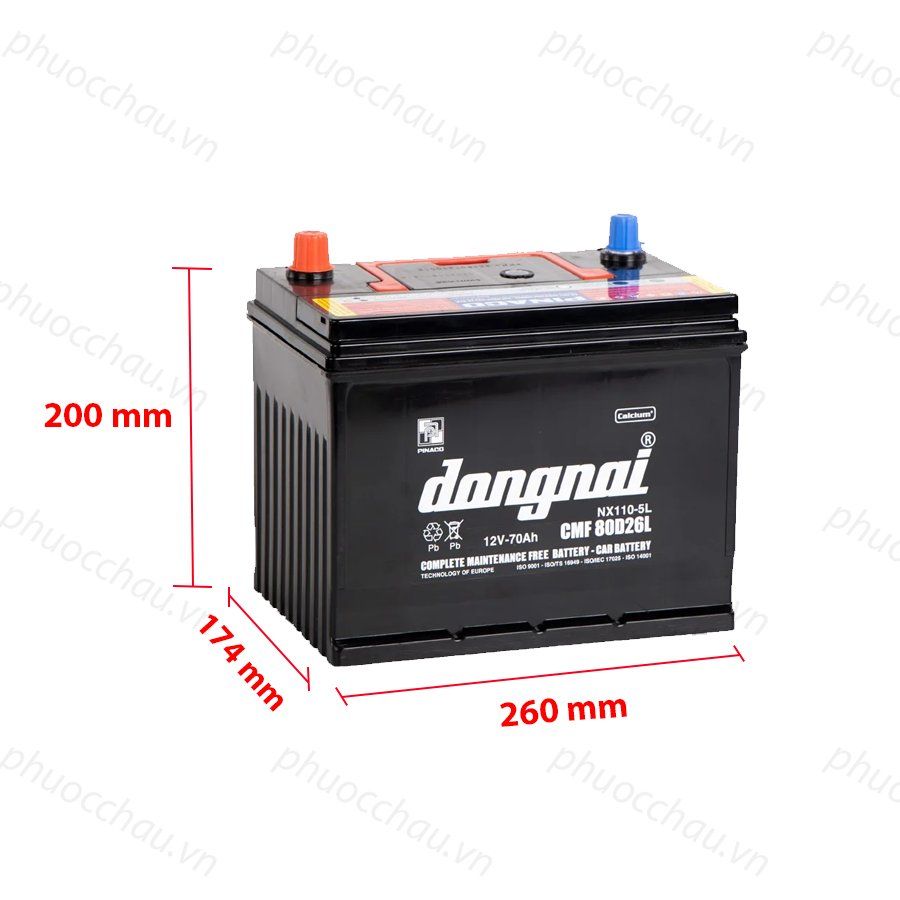 Ắc Quy Dong Nai CMF 80D26L (12V70Ah)