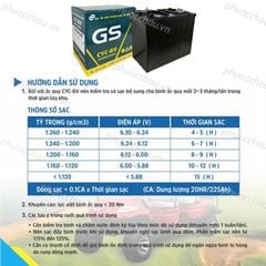 Ắc Quy Xe Điện GS CYC-6V 6V-225AH, acquy dùng cho xe golf, xe điện