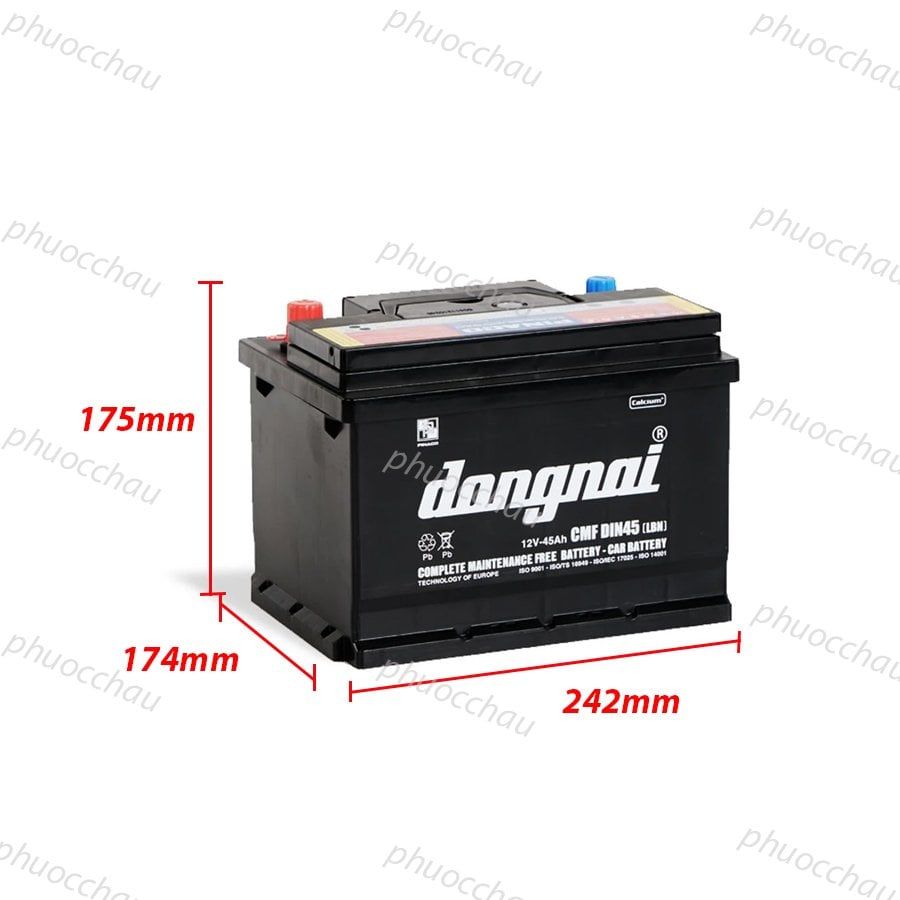 Ắc Quy Dong Nai CMF DIN45 LN1/LBN1 (12V45Ah)