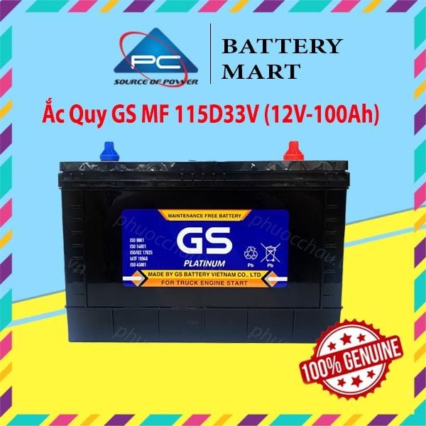 Ắc Quy GS MF 115D33C 115D33V (12V-100AH)