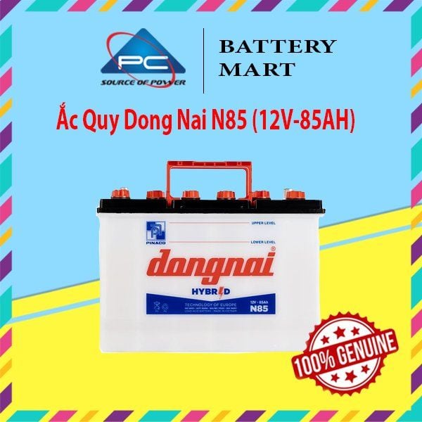Ắc quy Đồng Nai N85 12V-85AH ảnh quảng cáo sản phẩm chính diện
