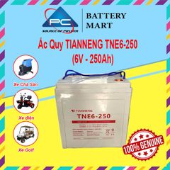 Ắc Quy Thiên Năng Tianneng TNE6-250 (6V - 250Ah),  ắc quy dùng cho xe điện, xe golf, xe chà sàn