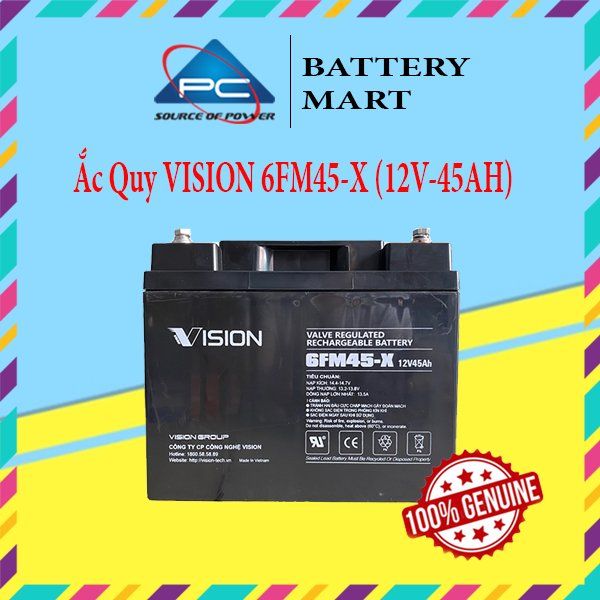 Ăc Quy VISION 6FM45-X (12V-45AH)