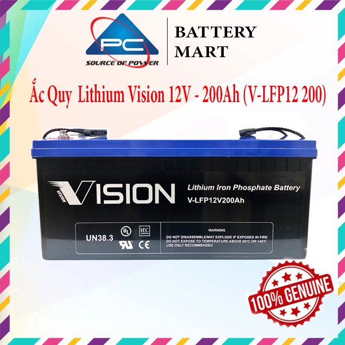 Ắc Quy Lithium VISION V-LFP12200 12V-200AH