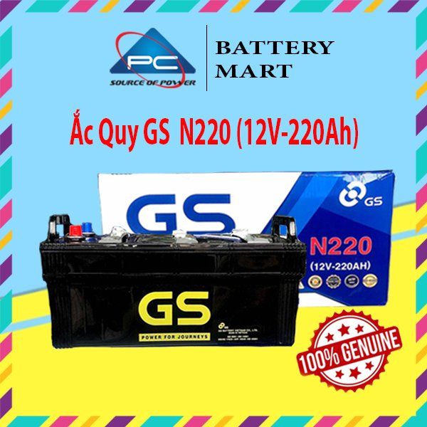 Ắc quy Ô Tô, Ắc quy GS N220 (12V-220AH) dòng ắc quy truyền thống hay còn gọi là ắc quy nước