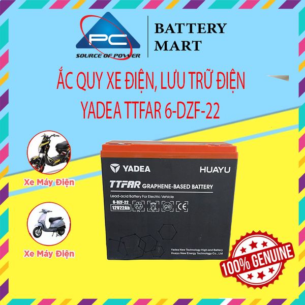 Ắc quy YADEA TTFAR 6-DZF-22 12V 22Ah cho xe máy điện, ảnh quảng cáo sản phẩm tem graphene