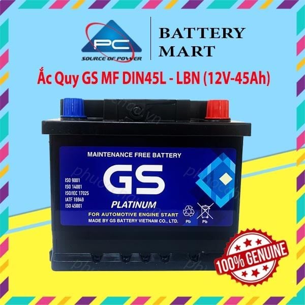 Ắc Quy GS MF DIN45L-LBN (12V-45AH)