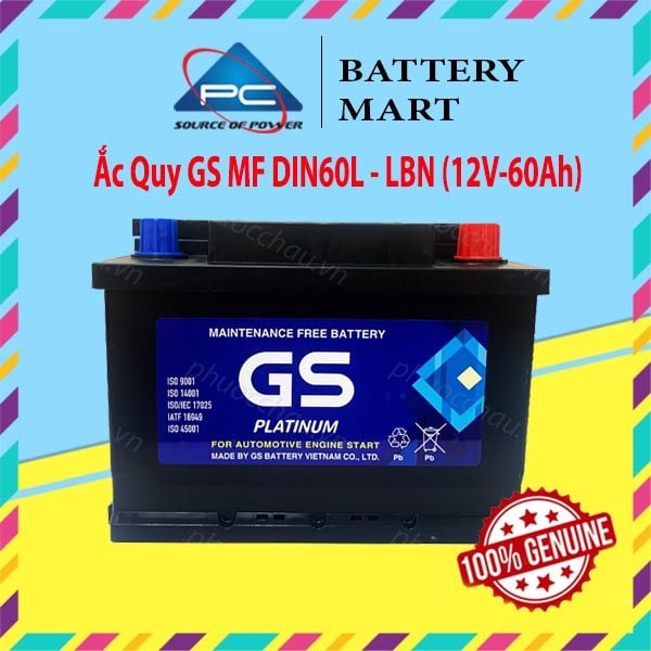 Ắc Quy GS MF DIN60L-LBN (12V-60AH)