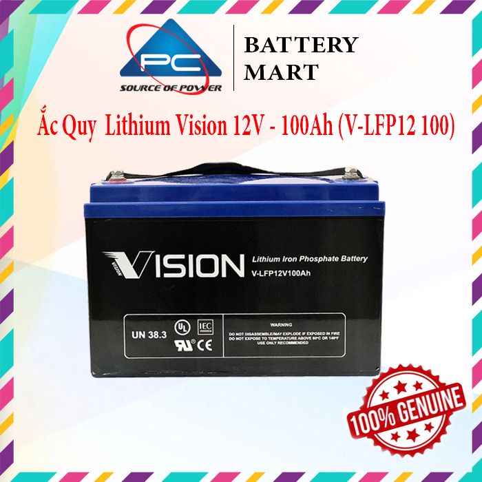 Ắc Quy Lithium VISION V-LFP12100 12V-100AH