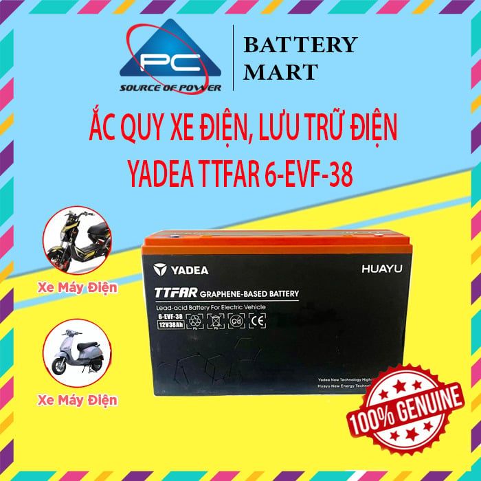 Ắc Quy YADEA 6-EVF-38 12V– 38AH TTFAR, acquy dùng cho Xe Máy Điện