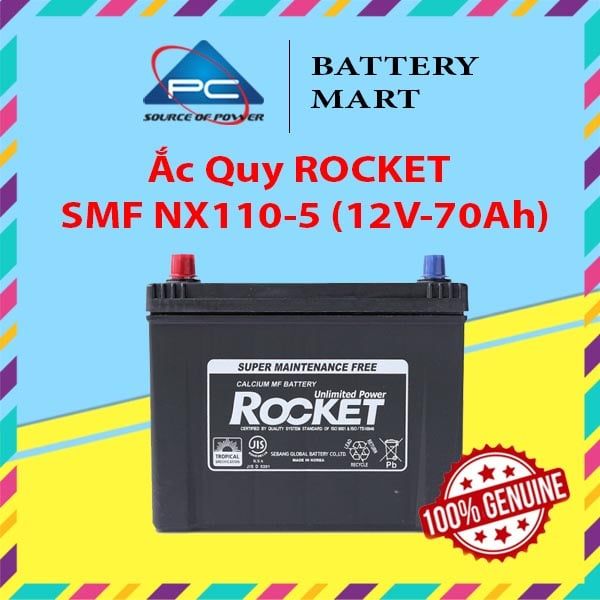 Ắc Quy ROCKET SMF NX110-5 (12V-70Ah)
