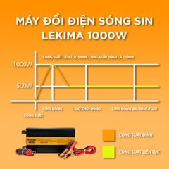 Bộ Đổi Điện LEKIMA Sóng Sin Chuẩn, Kích Điện 12V Lên 220V Chuẩn Như Điện Lưới, bộ chuyển đổi 12v sang 220v công suất 1000W 2000W 3000W