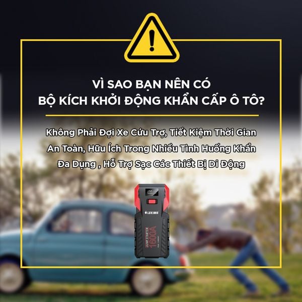 Kích bình ô tô LEKIMA LJS800 ảnh quảng cáo lợi ích bộ kích khởi động khẩn cấp, dòng 1600A