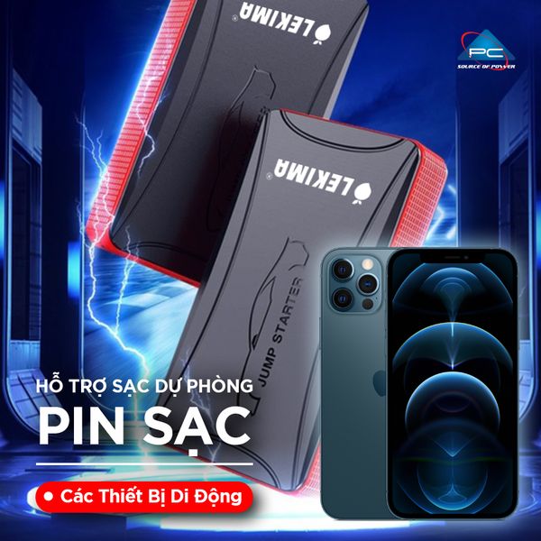 Kích bình ô tô LEKIMA LJS300 kiêm pin sạc dự phòng 15800mAh sạc điện thoại di động khẩn cấp